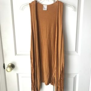 Fringe openfront cardigan - sleeveless